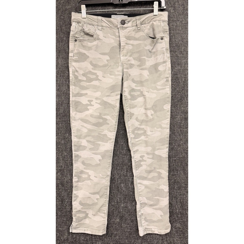 Wit & Wisdom Gray Camo Skinny Jeans Womens Size 2 Elastic Waist